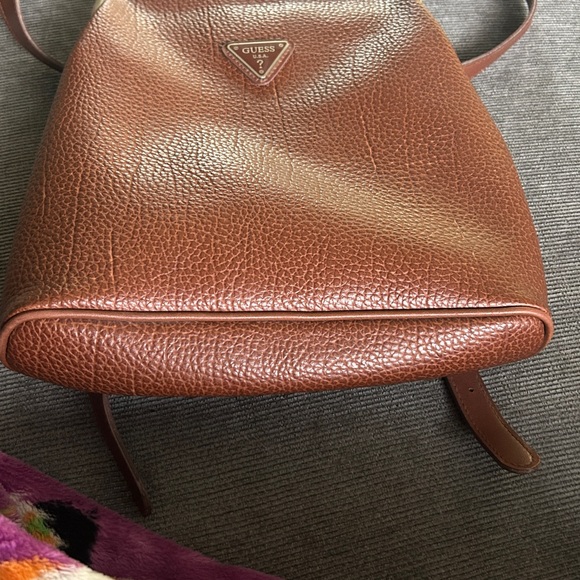 Guess Rare vintage y2K Tan Leather Women's Backpack - Picture 8 of 10